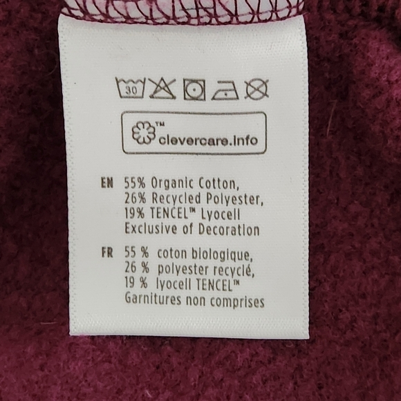 TENTREE Treefleece Grove pullover Sweatshirt color burgundy small - Picture 12 of 14